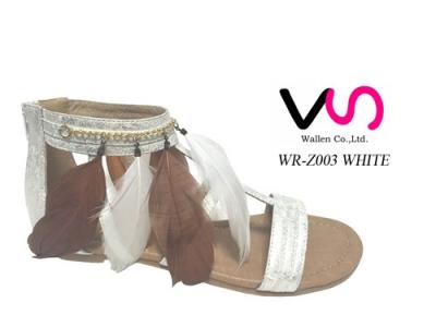 Gladiator Sandals for Women  Summer Feather Flat Heels Flip Flops Women's Shoes